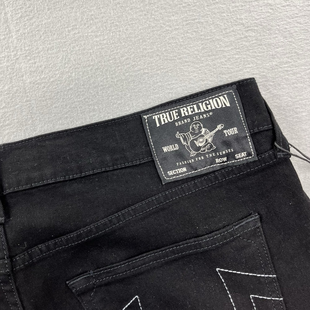 True Religion Jeans Mens 36x32 Black Denim Pants Geno Relaxed Slim Fit - Picture 5 of 14